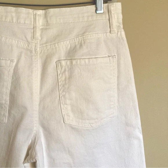NEW Fashion Nova High Waist Wide Leg Jeans Medium Stretch White Size 9 or 29 - Picture 8 of 11